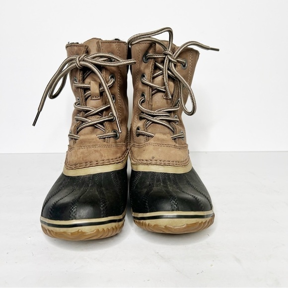 Sorel Slimpack III Lace Snow Boot Winter Insulated Tan Leather Size 7.5 Women’s - Picture 3 of 6